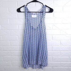 Zadig & Voltaire Lee Monogram Print Linen Knit Tank Blue M